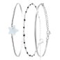 So Charm Σετ 3 Βραχιόλια διακοσμημένα με Κρύσταλλα Swarovski, Ασημί BS4387+B2381N+B2397A