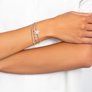 So Charm Σετ 3 Βραχιόλια διακοσμημένα με Κρύσταλλα Swarovski, Ασημί BS4387+B2381N+B2397A