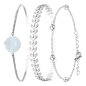So Charm Σετ 3 Βραχιόλια διακοσμημένα με Κρύσταλλα Swarovski, Ασημί BS4390+B2882+B2371-A