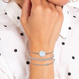 So Charm Σετ 3 Βραχιόλια διακοσμημένα με Κρύσταλλα Swarovski, Ασημί BS4390+B2882+B2371-A