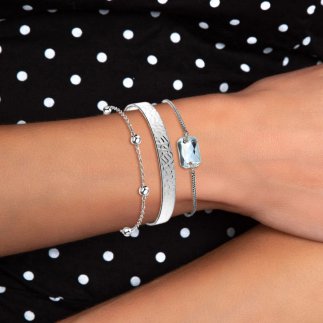 So Charm Σετ 3 Βραχιόλια διακοσμημένα με Κρύσταλλα Swarovski, Ασημί BS4392+B2500+B2371-A