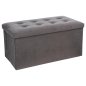 Atmosphera Γκρι Βελούδινο Παγκάκι 76x38x38 εκ με Αποθηκευτικό Χώρο και Μοντέρνο Σχεδιασμό 140091E