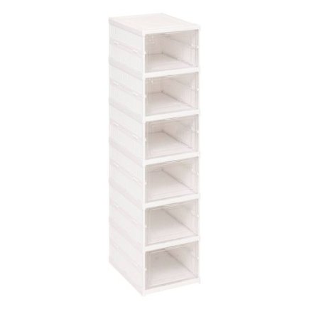 5FIVE Simply smart Πτυσσόμενη Λευκή Παπουτσοθήκη 25.5 x 35.5 x 108 cm για 6 Ζεύγη, Λευκή 209342