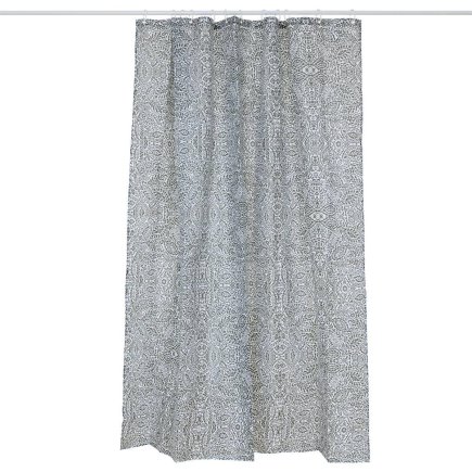 5FIVE Simply smart Υφασμάτινη Κουρτίνα Μπάνιου 100% Polyester Χακί με Λευκές Λεπτομέρειες και Αδιάβροχη Επιφάνεια 213302