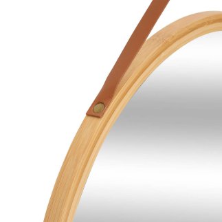 5FIVE Simply smart Στρογγυλός Καθρέπτης με Μπαμπού Πλαίσιο με Διάμετρο 38εκ 213300