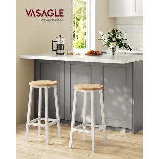VASAGLE Σετ 2 τμχ Μεταλλικά Σκαμπό 32x32x64cm με Υποπόδιο LBC032W09V1
