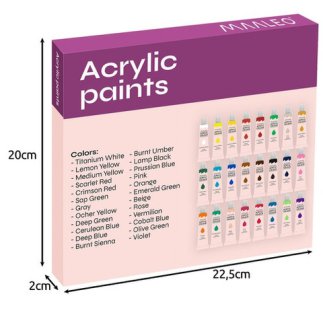 Maaleo Σετ Ακρυλικών Χρωμάτων 24 Χρωμάτων 12 ml 20363