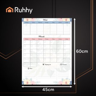 Ruhhy Μαγνητικός Προγραμματιστής Ψυγείου 60x45cm με Στυλό Γράψε-Σβήσε 26716