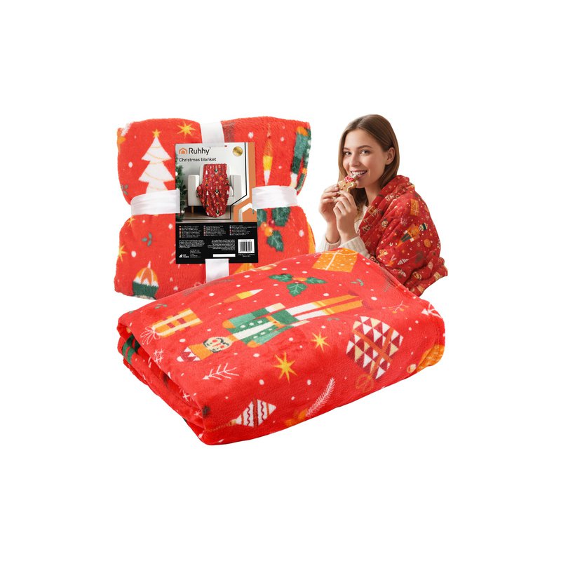 Ruhhy Κουβέρτα Christmas Διπλής Όψεως, 150x200cm 26607 Ruhhy Κουβέρτα Christmas Διπλής Όψεως, 150x200cm 26607