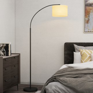 HOMCOM Ρυθμιζόμενη Λάμπα Δαπέδου LED με Τηλεχειριστήριο, 11 Θερμοκρασίες & Φωτεινότητες, Χρονοδιακόπτης 1H, Περιστρεφόμενη, Μαύρ