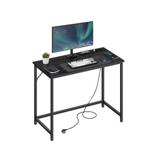 VASAGLE Γραφείο Gaming με LED Φώτα 50x100x76 για Σπίτι/Γραφείο, Μαύρο 