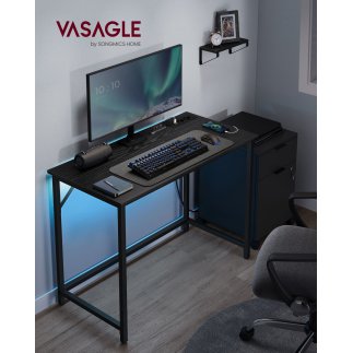 VASAGLE Γραφείο Gaming με LED Φώτα 50x100x76 για Σπίτι/Γραφείο, Μαύρο 