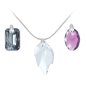 So Charm Κολιέ με τρία μενταγιόν και Κρύσταλλους Swarovski, Ασημί 6435S+6438A+6735C