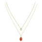 So Charm Σετ 2 Κολιέ διακοσμημένο με Κρύσταλλα Swarovski και με Κόκκινο Όνυχα, Χρυσό B2458R+BS3086D