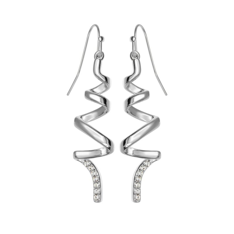 So Charm Σκουλαρίκια διακοσμημένα με Κρύσταλλα Swarovski, Ασημί BS1549-ARGENT-BO