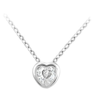 So Charm Κολιέ Καρδιάς Διακοσμημένο με Κρύσταλλα Swarovski, Ασημί BS3084-ARGENT
