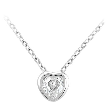 So Charm Κολιέ Καρδιάς Διακοσμημένο με Κρύσταλλα Swarovski, Ασημί BS3084-ARGENT