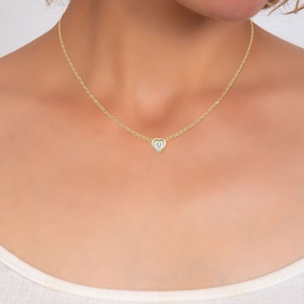 So Charm Κολιέ Καρδιάς Διακοσμημένο με Κρύσταλλα Swarovski, Χρυσό BS3084-DORE