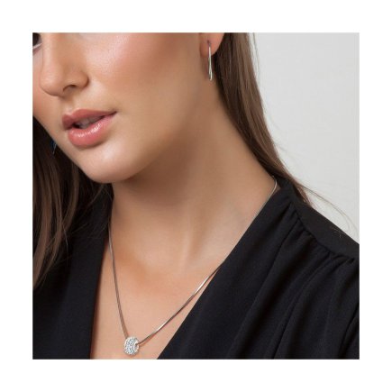 So Charm Κολιέ Διακοσμημένο με Κρύσταλλα Swarovski, Ασημί BS4416-CRYS