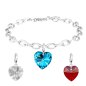 So Charm Κολιέ Καρδιές Διακοσμημένο με Κρύσταλλα Swarovski, Ασημί SB001+CH1251-SET
