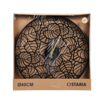 Ostaria Ρολόι Μεταλλικό 'Calathea' Μαύρο και Χρυσό D40cm -37637