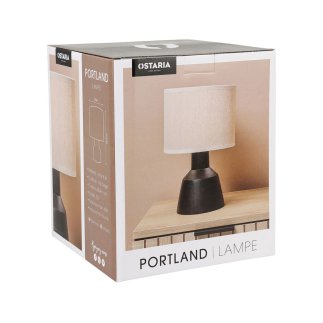 Ostaria Λάμπα Τσιμέντου Λινό 'Portland' Μαύρο Μπεζ H29.5cm -37531