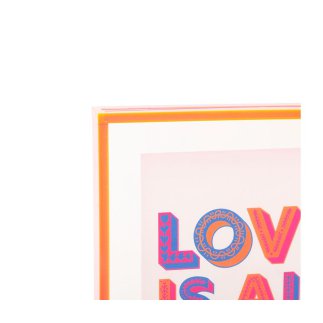 Ostaria Διακοσμητικό Τοίχου Ακρυλικό 'Love' Ροζ 14x14εκ -37557