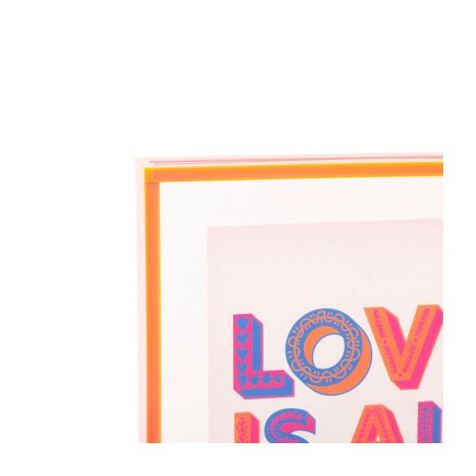 Ostaria Διακοσμητικό Τοίχου Ακρυλικό 'Love' Ροζ 14x14εκ -37557