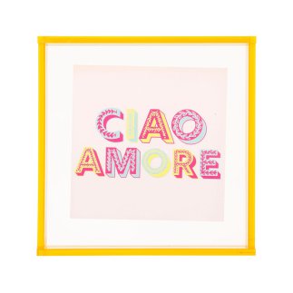 Ostaria Διακοσμητικό τοίχου Ακρυλικό 'Ciao amore' πορτοκαλί 14x14cm -37556