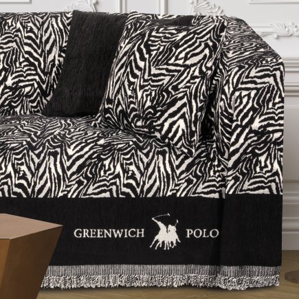 GREENWICH POLO CLUB Ριχτάρι Essential 3935 Μαύρο, Taupe 180x300 206183003935