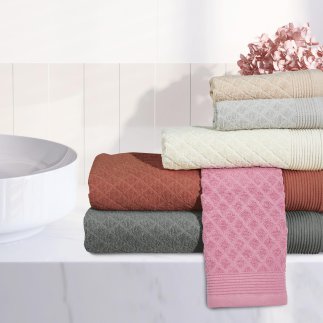 DAS HOME Σετ Πετσέτες 3τμχ Best 0685 Τερακότα 530708180685