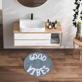 DAS HOME Ταπέτο Φ.60 0680 Γαλάζιο, Λευκό 420760900680