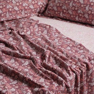 DAS HOME Σετ Μονά Σεντόνια με Λάστιχο Casual σε Μπορντό & Nude Απόχρωση 502106105433