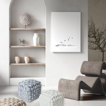 DAS HOME Διακοσμητικό Πουφ 43x43x40 σε Γκρι Απόχρωση 533743432272