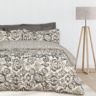 DAS HOME Μοναδικά Σεντόνια Happy σε Μαύρο και Taupe 502108109677