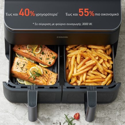 COSORI Διπλή Φριτέζα Αέρος Dual Basket CAF-R901, 8.5L, Μαύρη CAF-R901-AEU