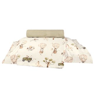 GREENWICH POLO CLUB Σετ 3 τμχ Σεντόνια Μονά 170x240cm Βαμβακερά Ivory, Olive Green 202109108860