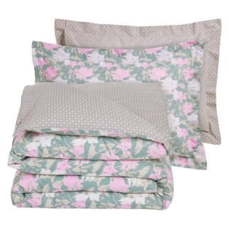 DAS HOME Σετ 4τμχ Σεντόνια 240x260εκ. Υπέρδιπλα 3175 Green, Pink 502109203175
