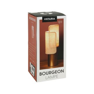 Ostaria Λάμπα μεταλλική μπαμπού και λινο 'Bourgeon' μπεζ και χρυσή -36202