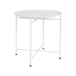 Ostaria Τραπεζάκι Μεταλλικό Λευκό 50x47x47 cm -35479