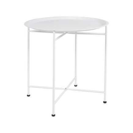 Ostaria Τραπεζάκι Μεταλλικό Λευκό 50x47x47 cm -35479