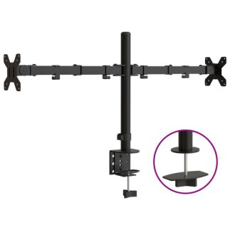 vidaXL Βάση Οθόνης Διπλή VESA Μαύρη 75/100 χιλ. από Ατσάλι 358002