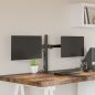 vidaXL Βάση Οθόνης Διπλή VESA Μαύρη 75/100 χιλ. από Ατσάλι 358002