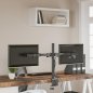 vidaXL Βάση Οθόνης Διπλή VESA Μαύρη 75/100 χιλ. από Ατσάλι 358002
