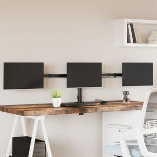vidaXL Βάση Οθόνης Τριπλή VESA Μαύρη 75/100 χιλ. από Ατσάλι 358003