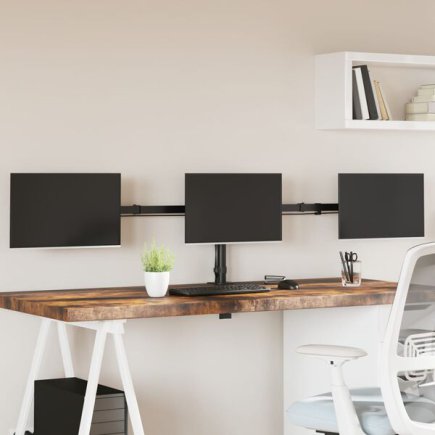 vidaXL Βάση Οθόνης Τριπλή VESA Μαύρη 75/100 χιλ. από Ατσάλι 358003