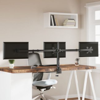 vidaXL Βάση Οθόνης Τριπλή VESA Μαύρη 75/100 χιλ. από Ατσάλι 358003