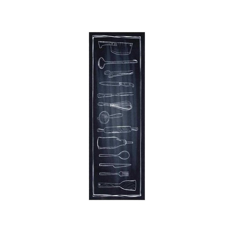 vidaXL Χαλί Κουζίνας Toile Μαύρο 180 x 60 cm Βελούδο 42013431