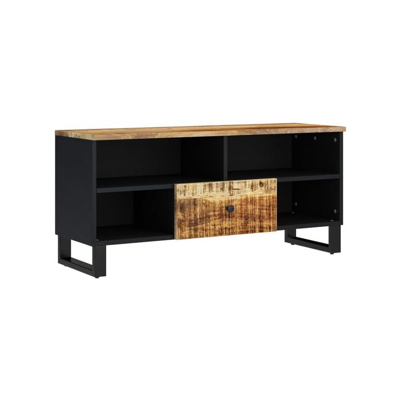 vidaXL Έπιπλο Τηλεόρασης 100x33x46 εκ. Μασίφ Ξύλο Μάνγκο & Επεξ. Ξύλο 351970
