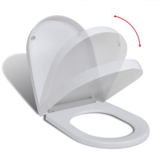 vidaXL Κάλυμμα Λεκάνης με Soft Close & Quick Release Τετράγωνο Λευκό 141765